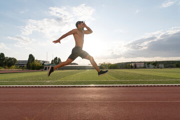 Naklejka premium An athlete who long jumps and jumps high