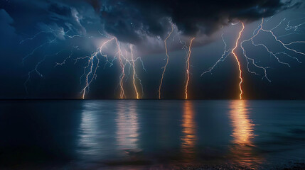 Electrifying Ocean: Lightning Storm Long Exposure