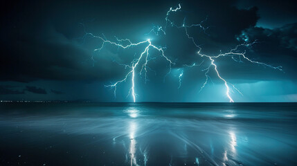 Electrifying Ocean: Lightning Storm Long Exposure
