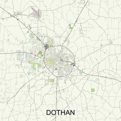 Dothan, Alabama, United States map  poster art