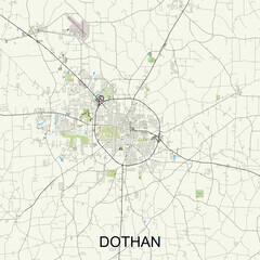 Dothan, Alabama, United States map  poster art