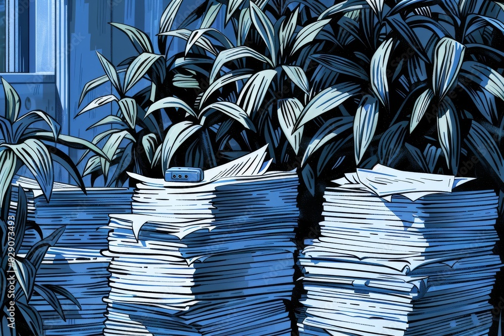 Poster piles of assorted files locked securely, visualizing the chaos and necessity of comprehensive data m