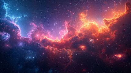Fototapeta premium Colorful space galaxy cloud nebula. Stary night cosmos. Universe science astronomy.generative ai