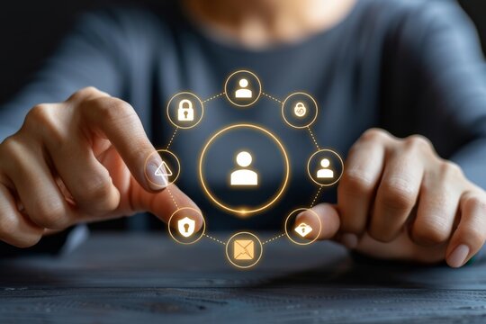 Conceptual image of user interacting with digital network settings, emphasizing personal control in cybersecurity.