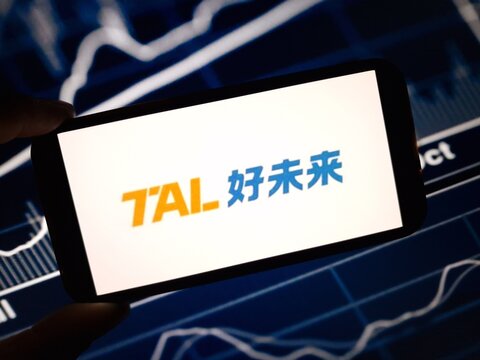 Konskie, Poland - May 26, 2024: TAL Education Group company logo displayed on mobile phone