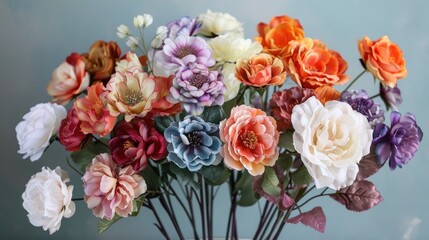 Obraz premium Vivid and attractive hues of artificial blooms