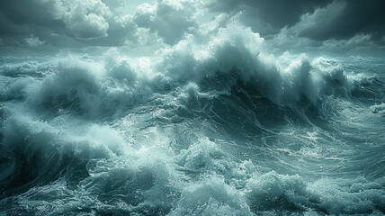 vast ocean An impending disaster The waves hit the shore gently.generative ai
