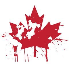 Distressed Canada Maple Leaf Vector
