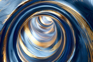 Detailed spiral design in gold and blue