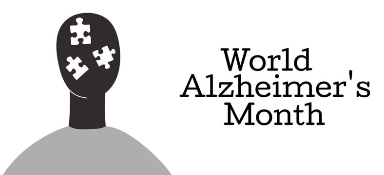World Alzheimer’s month banner. National day. Vector illustration.