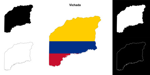 Vichada department outline map set