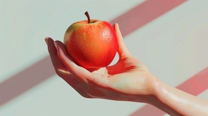 AI-Generated Hand Holding Apple Image