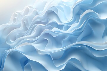 Obraz premium Close-up of blue and white abstract background with waves
