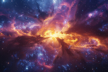 Obraz premium The cosmic lighthouse of a pulsating variable star, its luminosity waxing and waning with rhythmic precision, guiding astronomers through the depths of space. Generative Ai.