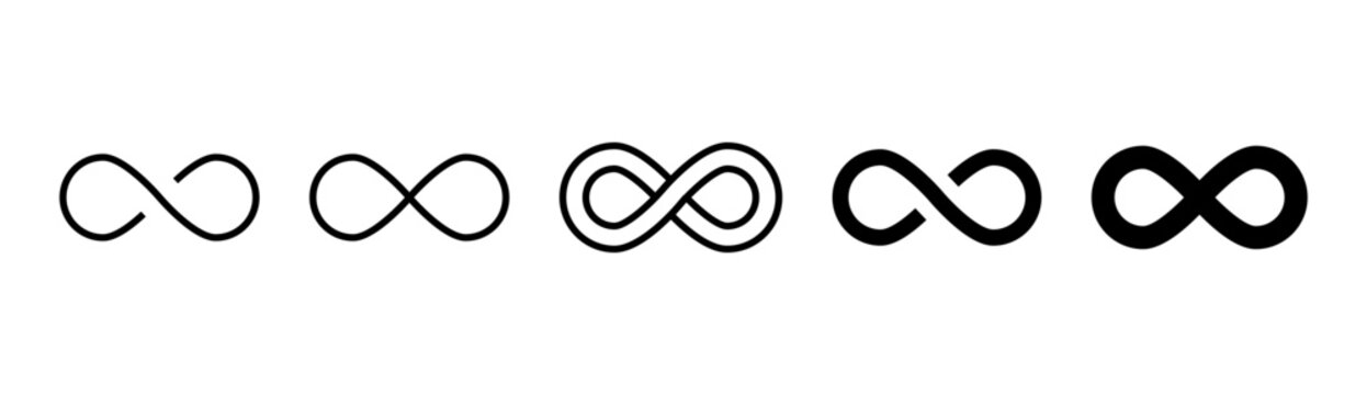 infinity icon set vector infinite, eternity, infinity, endless, loop, unlimited, icons, symbol