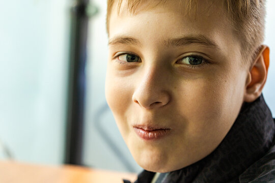 Close-up portrait of a Smiling boy