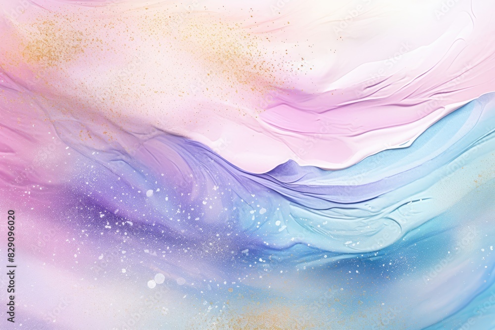 Aufkleber soft pastel color background with glitter and wavy shape with blank text space, sparkle and pastel b