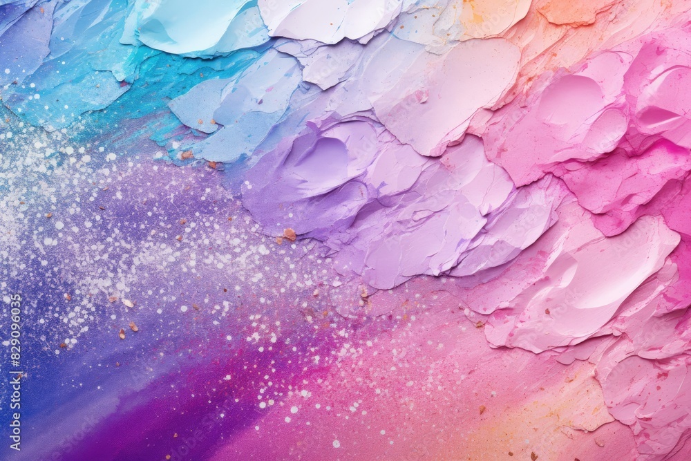 Poster soft pastel color background with glitter and wavy shape with blank text space, sparkle and pastel b