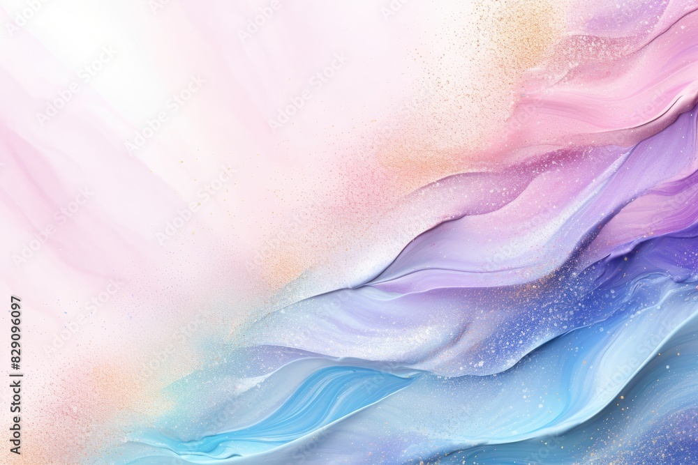 Aufkleber Soft pastel color background with glitter and wavy shape with blank text space, sparkle and pastel background