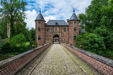 Groot-Bijgaarden, Flemish Brabant, Belgium - Bridge to the gate of the Groot Bijgaarden medieval...