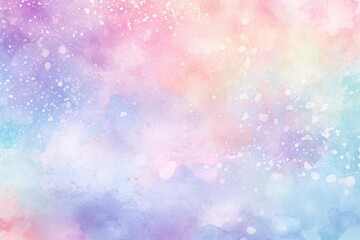 Watercolor cloudy and wavy pastel background, Blank watercolor background with colorful clouds and waves