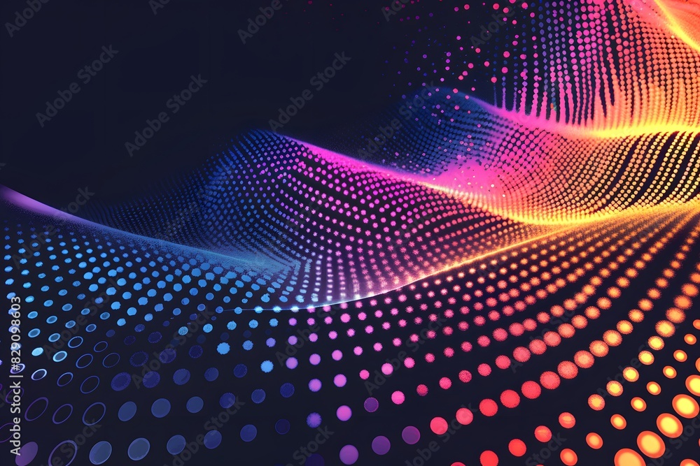 Poster Vibrant abstract pattern of dots and lines