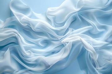 Fototapeta premium Close-up blue fabric with numerous folds