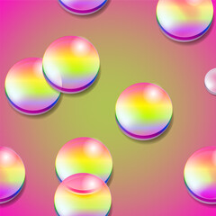 Rainbow drops on a bright background, seamless pattern