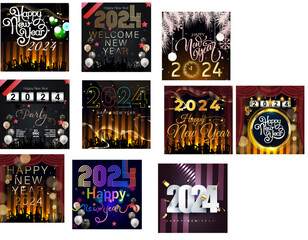 Fototapeta premium Colourful modern Happy New Year background design