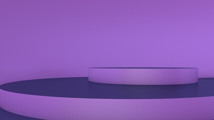 3D purple stand or stand. Mocap. Rendering.
