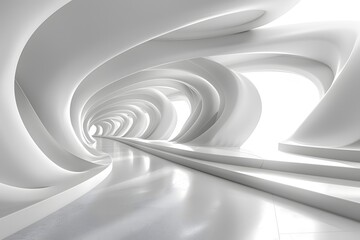 Obraz premium Illuminated white tunnel