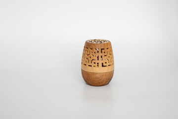 Elegant Wooden Tea Light Candle Holder with Intricate Cutout Design