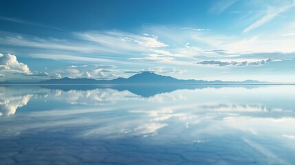 Obraz premium The reflection on Salar de Uyuni is a reminder of the vastness and magnificence of natures creations.