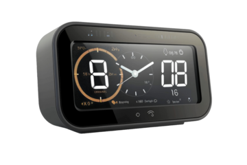 Sleek Smart Alarm Clock Isolated on Transparent Background