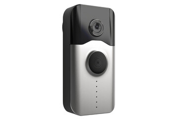 Fototapeta premium Sleek Smart Doorbell Isolated on Transparent Background