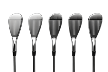 Modern Golf Clubs Collection Isolated on Transparent Background