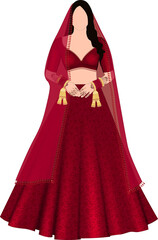 Indian Bride wedding dress for invitation