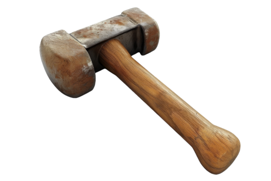 Vintage Hammer Silhouette Isolated on Transparent Background