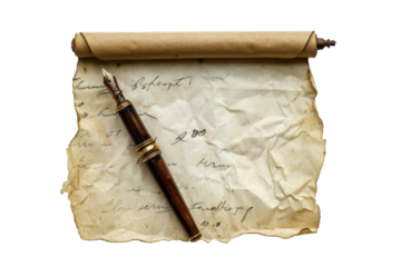 Handwritten Letter with Calligraphy Isolated on Transparent Background