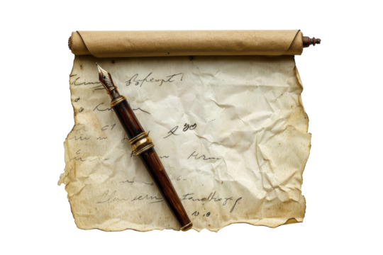 Handwritten Letter with Calligraphy Isolated on Transparent Background