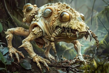 Unidentified genetically modified creature found in the middle of a dense forest