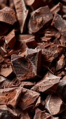 Cocoa fruit close-up. Pieces of cocoa.