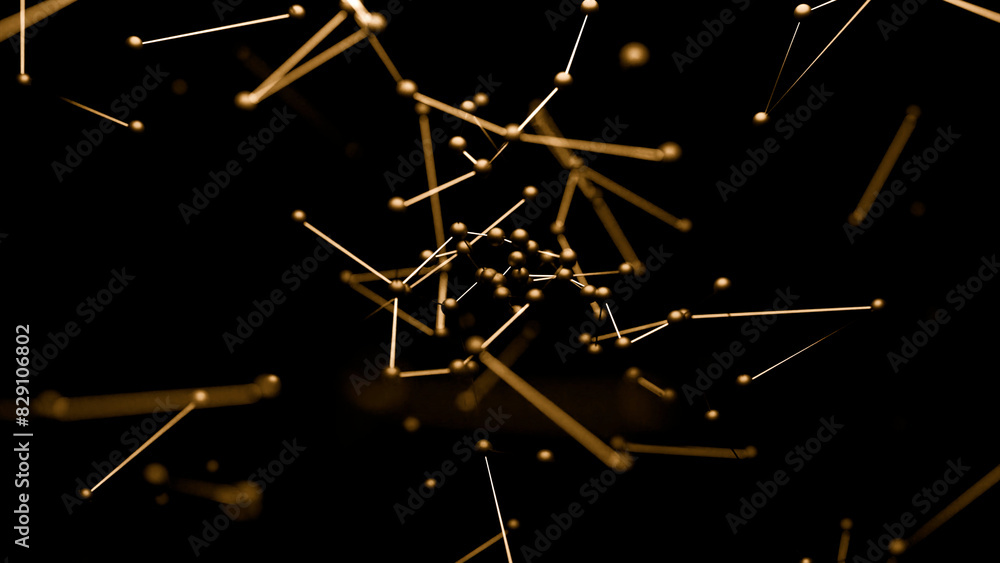 Poster abstract digital connection moving dots and lines. design. technology background, network connection