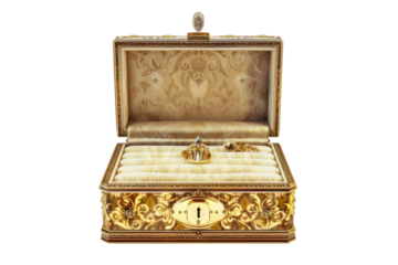 Luxurious Jewelry Box Design Isolated on Transparent Background