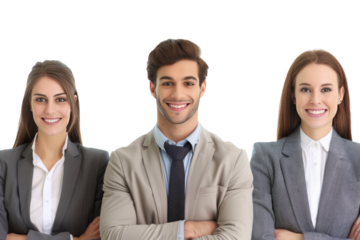 Well-Dressed Man and Two Girls Design Isolated on Transparent Background