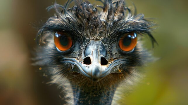 The remarkable charm of the unattractive Emu The intricate facial features are impressive