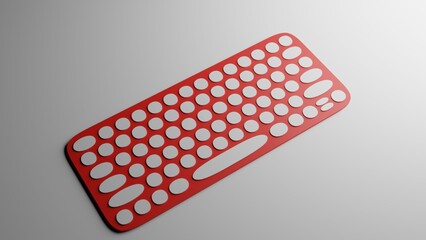 computer keyboard made in 3d