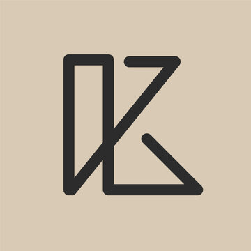 K monogram logo design. Unique and creative letter K icon. Minimal initial symbol.  Modern alphabet, branding letters. 