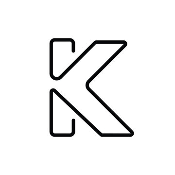 K monogram logo design. Unique and creative letter K icon. Minimal initial symbol.  Modern alphabet, branding letters. 