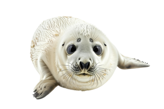 Adorable Baby Seal Isolated on Transparent Background